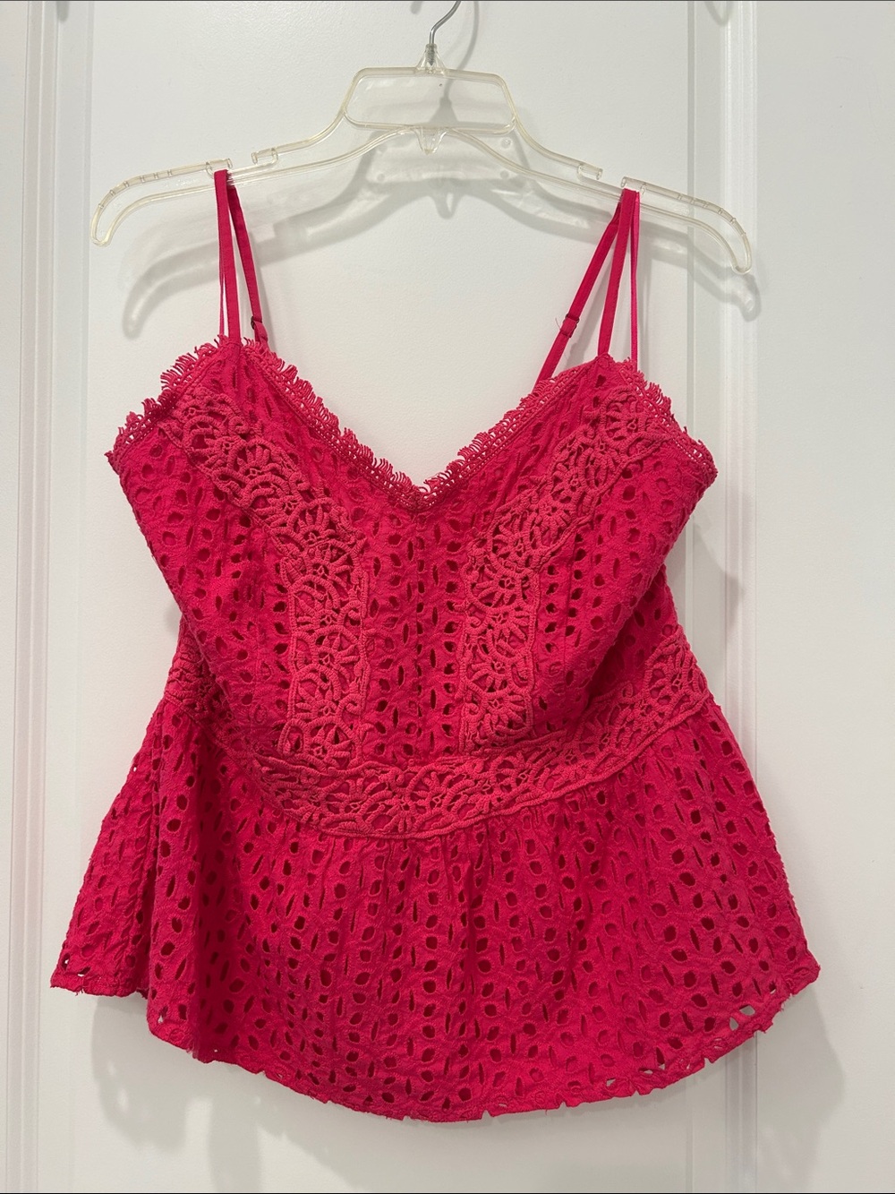 Women's Hot Pink Peplum Top